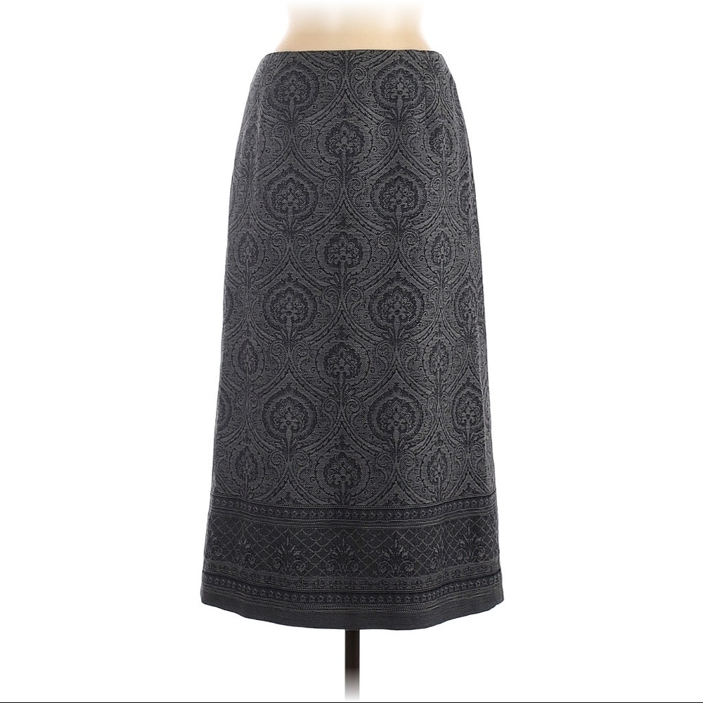 Vintage Pendleton Women's Size 12 Petite Midi Pencil Skirt Gray Black Lined Slit